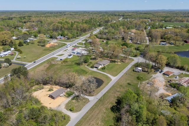 bird's eye view featuring a view of trees