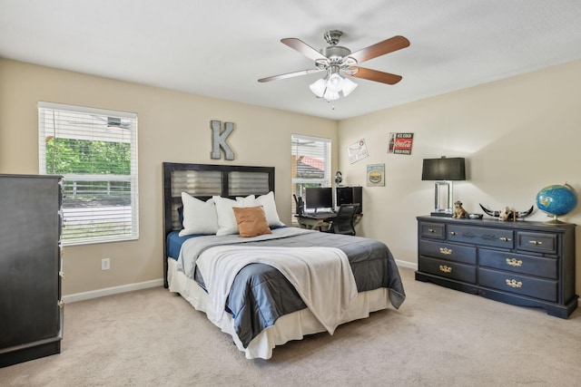 7565 N County Line Rd, Fairview, TN 37062 - bedroom featuring light colored carpet, baseboards, and ceiling fan