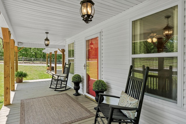7565 N County Line Rd, Fairview, TN 37062 - wooden terrace featuring covered porch and fence