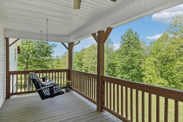 7565 N County Line Rd, Fairview, TN 37062 - wooden deck featuring ceiling fan