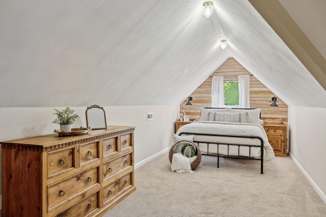 7565 N County Line Rd, Fairview, TN 37062 - bedroom with baseboards, vaulted ceiling, and light carpet