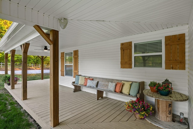 7565 N County Line Rd, Fairview, TN 37062 - wooden deck with ceiling fan