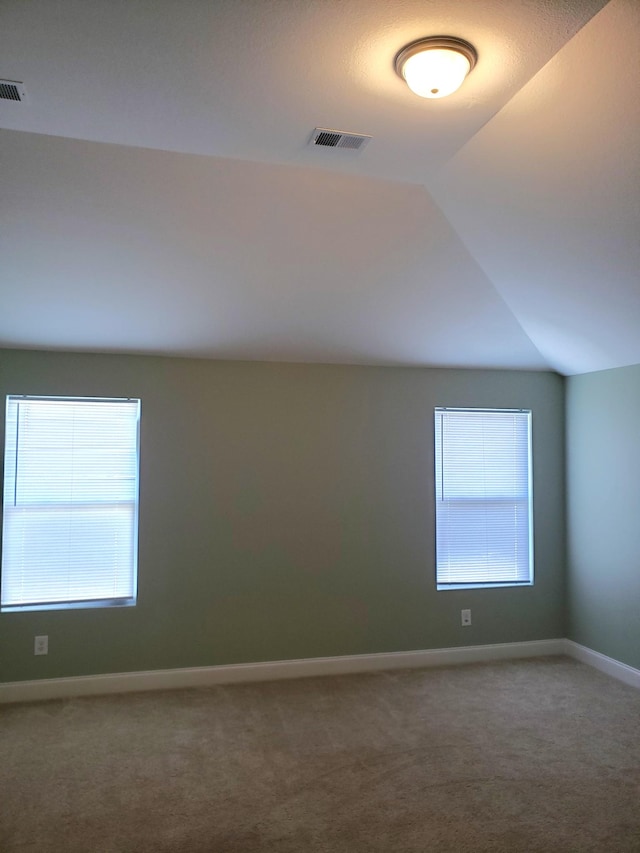 2260 Viking Ct, Murfreesboro, TN 37127 - carpeted spare room featuring baseboards, a healthy amount of sunlight, visible vents, and lofted ceiling
