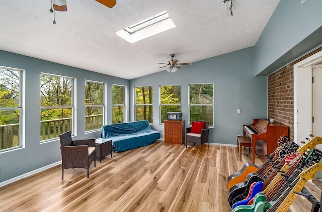 5148 Roxborough Dr, Hermitage, TN 37076 - sunroom / solarium featuring ceiling fan, a wealth of natural light, and a skylight