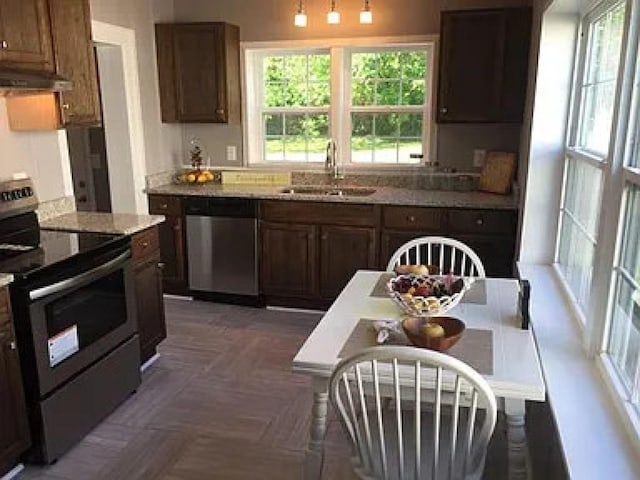 114 Hamblen Ave, Old Hickory, TN 37138 - kitchen with wall chimney range hood, appliances with stainless steel finishes, and a sink