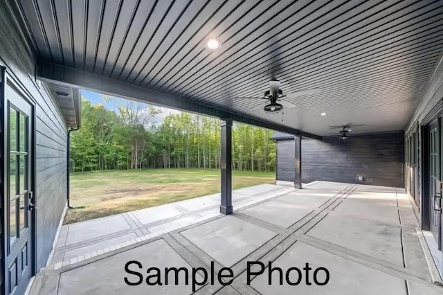 view of patio with ceiling fan