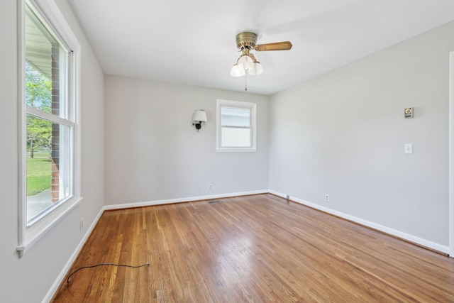 170 Wessington Pl, Hendersonville, TN 37075 - spare room featuring baseboards, a ceiling fan, and wood finished floors