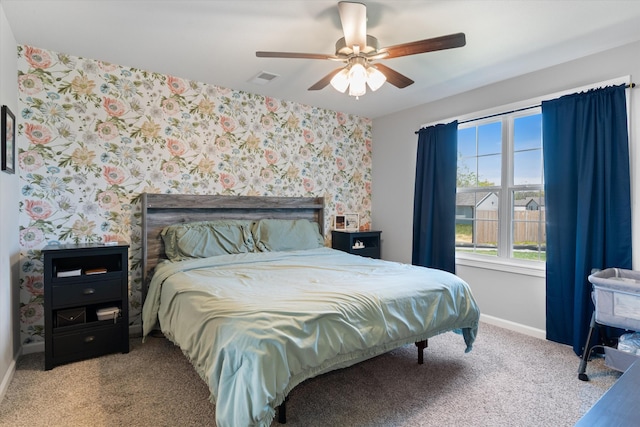 406 Bender Ct, Clarksville, TN 37042 - bedroom featuring visible vents, a ceiling fan, baseboards, and carpet flooring