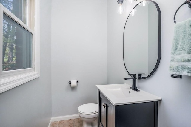 1319 N Plantation Dr, Cookeville, TN 38506 - bathroom featuring baseboards, vanity, tile patterned flooring, and toilet