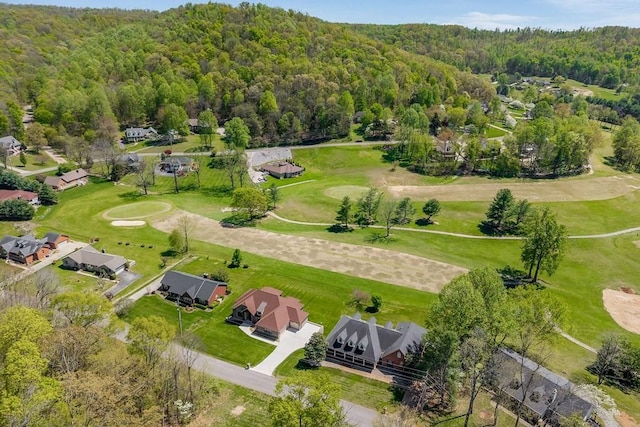 1319 N Plantation Dr, Cookeville, TN 38506 - drone / aerial view featuring a residential view, a wooded view, and view of golf course