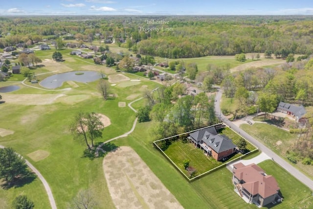 1319 N Plantation Dr, Cookeville, TN 38506 - bird's eye view featuring golf course view, a water view, a residential view, and a wooded view