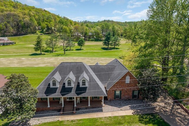 1319 N Plantation Dr, Cookeville, TN 38506 - exterior space with a front lawn, golf course view, and a wooded view