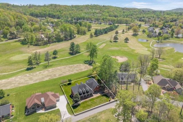 1319 N Plantation Dr, Cookeville, TN 38506 - drone / aerial view with a wooded view, a residential view, golf course view, and a water view