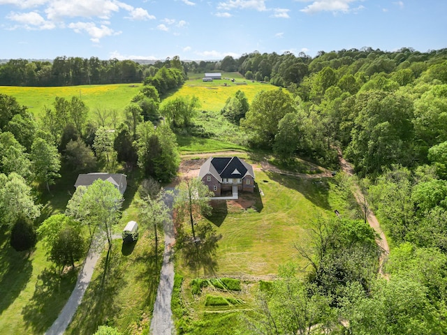 drone / aerial view featuring a rural view
