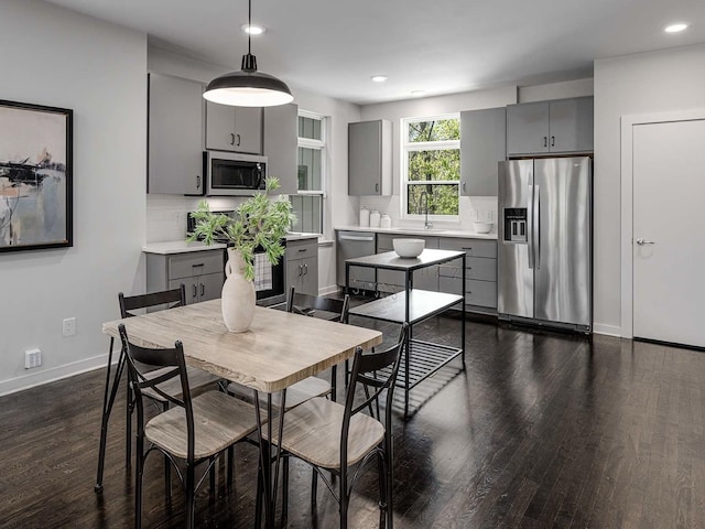 302 Colbert Way, Nashville, TN 37206 - dining space featuring dark wood finished floors and recessed lighting