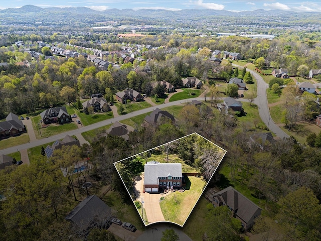 313 Walpole Ct, Nolensville, TN 37135 - bird's eye view with a mountain view and a residential view