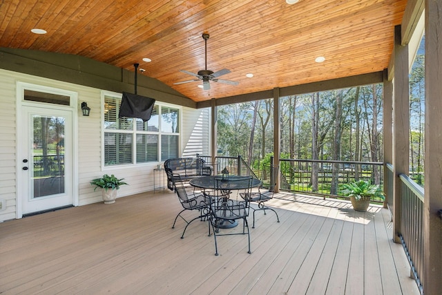 313 Walpole Ct, Nolensville, TN 37135 - wooden deck featuring outdoor dining space and ceiling fan