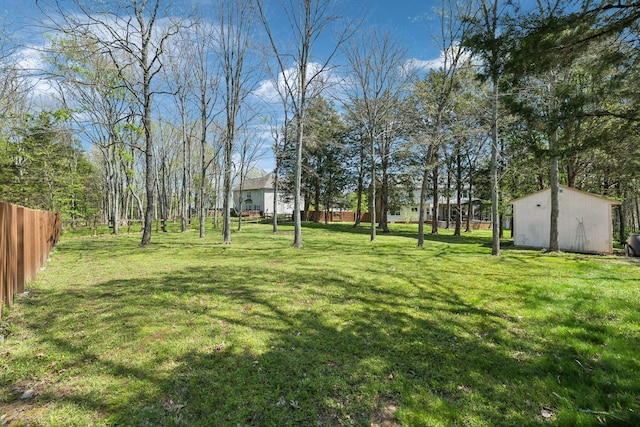 313 Walpole Ct, Nolensville, TN 37135 - view of yard featuring fence, an outbuilding, and a storage shed