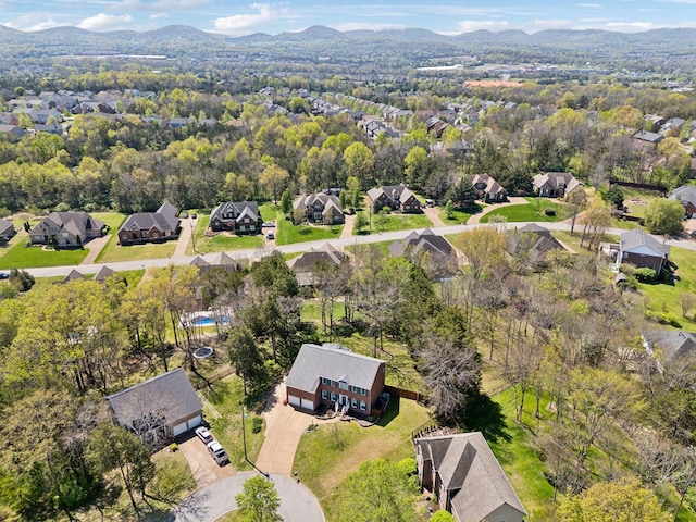 313 Walpole Ct, Nolensville, TN 37135 - bird's eye view with a mountain view and a residential view