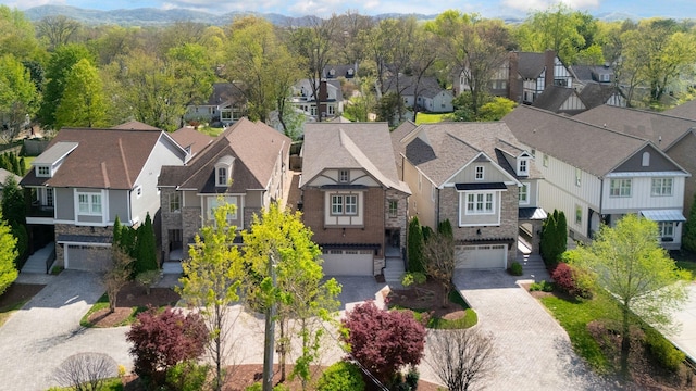 aerial view with a residential view
