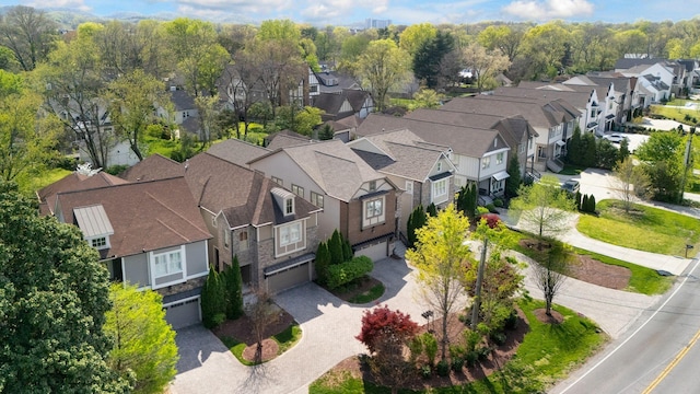 aerial view featuring a residential view