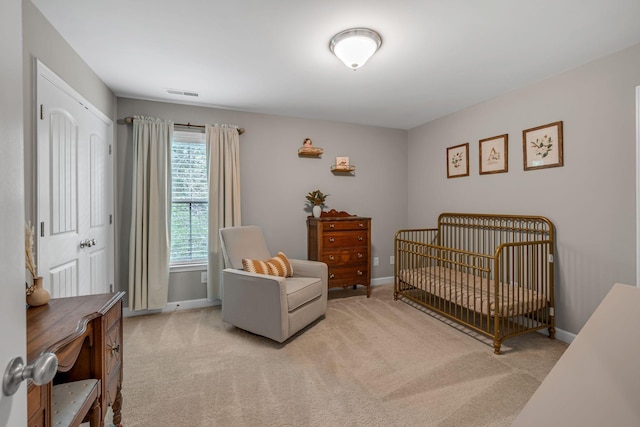 1026 Claymill Dr, Spring Hill, TN 37174 - carpeted bedroom with visible vents, a crib, and baseboards