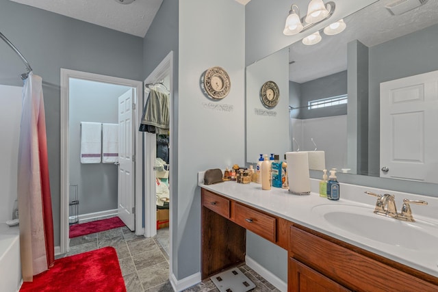 3367 William Bailey Dr, Nashville, TN 37207 - bathroom with baseboards, a shower with curtain, vanity, and visible vents