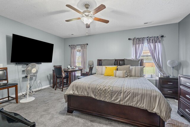 3367 William Bailey Dr, Nashville, TN 37207 - bedroom featuring a textured ceiling, carpet, visible vents, and baseboards
