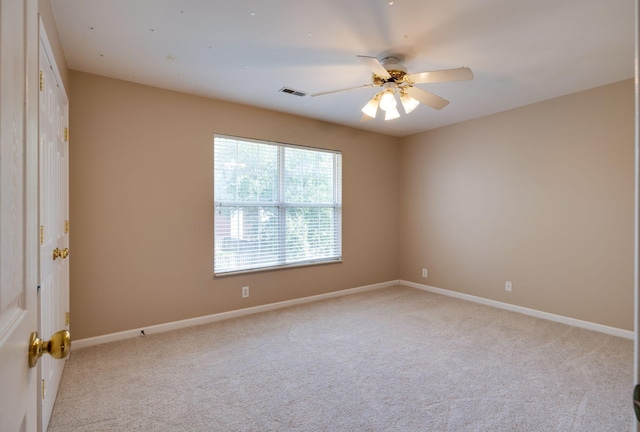 304 Hay Market Ct, Franklin, TN 37067 - spare room featuring baseboards, a ceiling fan, visible vents, and carpet flooring