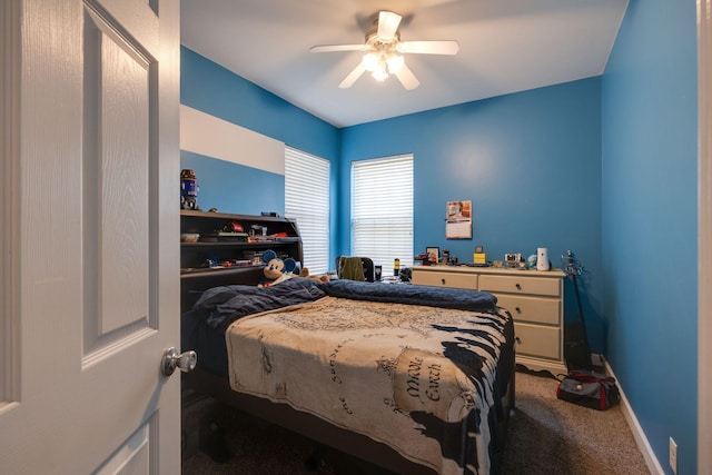 304 Hay Market Ct, Franklin, TN 37067 - bedroom with carpet flooring, baseboards, and a ceiling fan