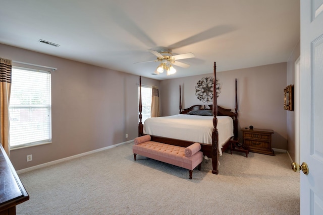304 Hay Market Ct, Franklin, TN 37067 - carpeted bedroom featuring visible vents, baseboards, and ceiling fan