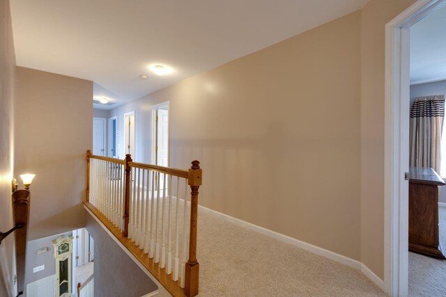 304 Hay Market Ct, Franklin, TN 37067 - hallway with carpet flooring, baseboards, and an upstairs landing