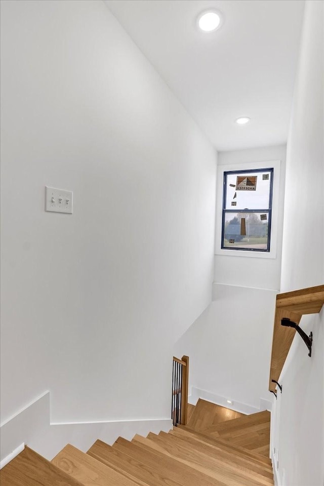 stairs with recessed lighting