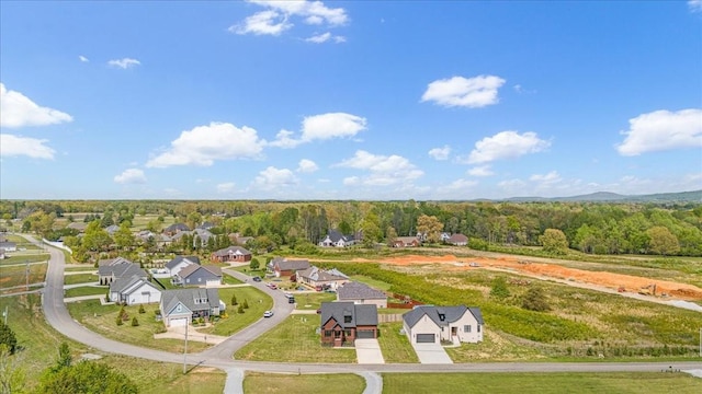bird's eye view with a view of trees and a residential view