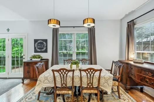dining room with wood finished floors