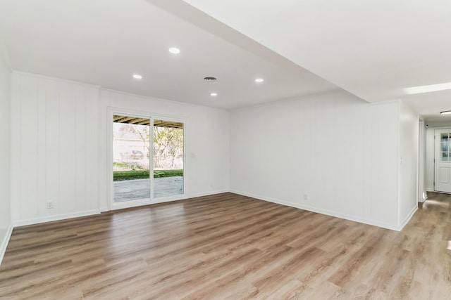 4052 Kings Ln, Nashville, TN 37218 - empty room with baseboards, light wood finished floors, and recessed lighting
