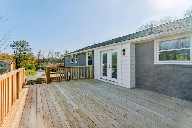 4052 Kings Ln, Nashville, TN 37218 - wooden terrace with french doors