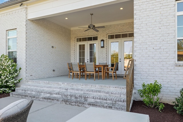 2041 Kingsbarns Dr, Nolensville, TN 37135 - view of patio / terrace with french doors, outdoor dining area, and a ceiling fan