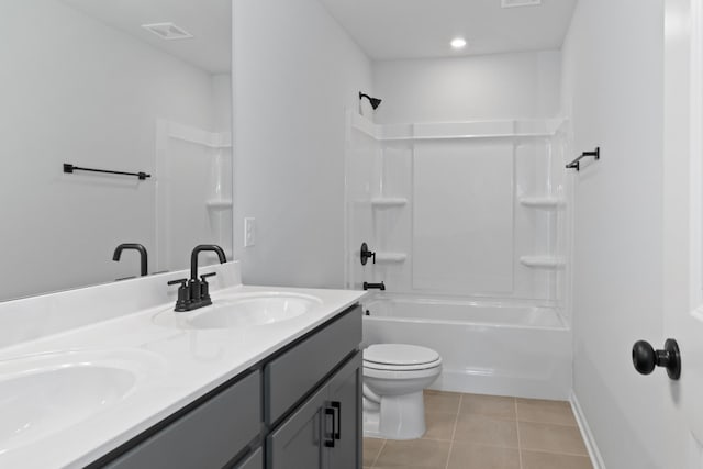 264 Subban Ct, Lebanon, TN 37087 - bathroom featuring tile patterned floors, double vanity, visible vents, toilet, and a sink