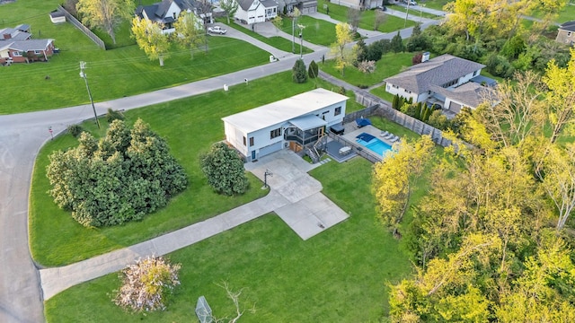 birds eye view of property featuring a residential view