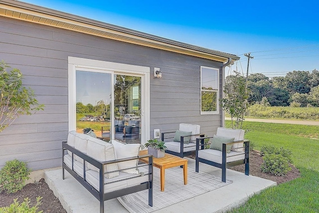 view of patio with an outdoor living space