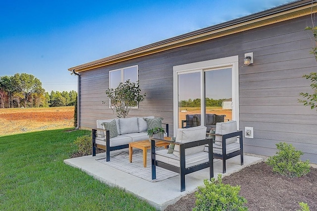 view of patio with an outdoor living space