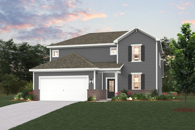 272 Subban Ct, Lebanon, TN 37087 - traditional home featuring a garage, a yard, driveway, and a shingled roof