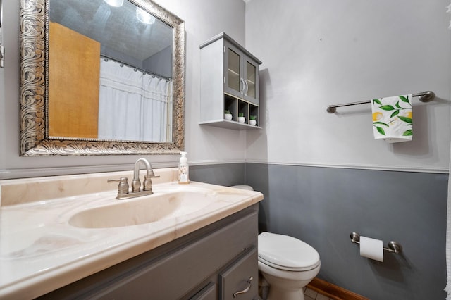 bathroom with toilet and vanity