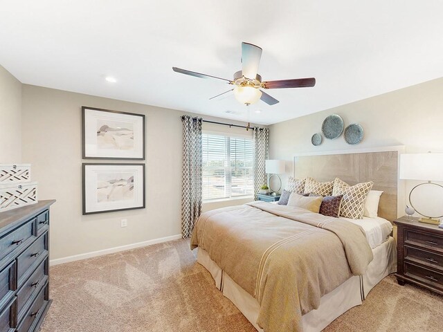 270 Subban Ct, Lebanon, TN 37087 - bedroom featuring recessed lighting, ceiling fan, light carpet, and baseboards