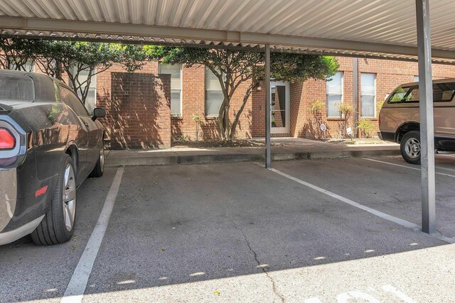 view of covered parking lot