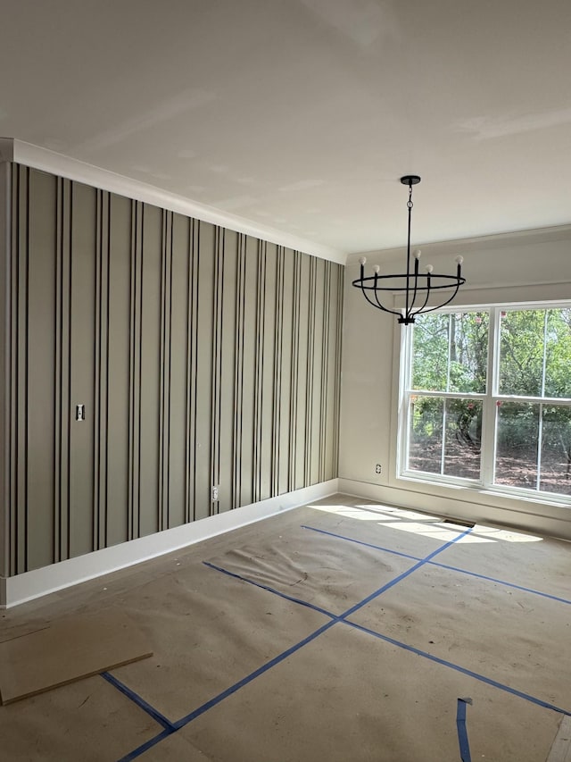 446 Roberts St, Murfreesboro, TN 37130 - unfurnished dining area with an inviting chandelier