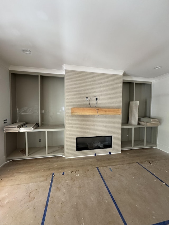 446 Roberts St, Murfreesboro, TN 37130 - unfurnished living room featuring a glass covered fireplace