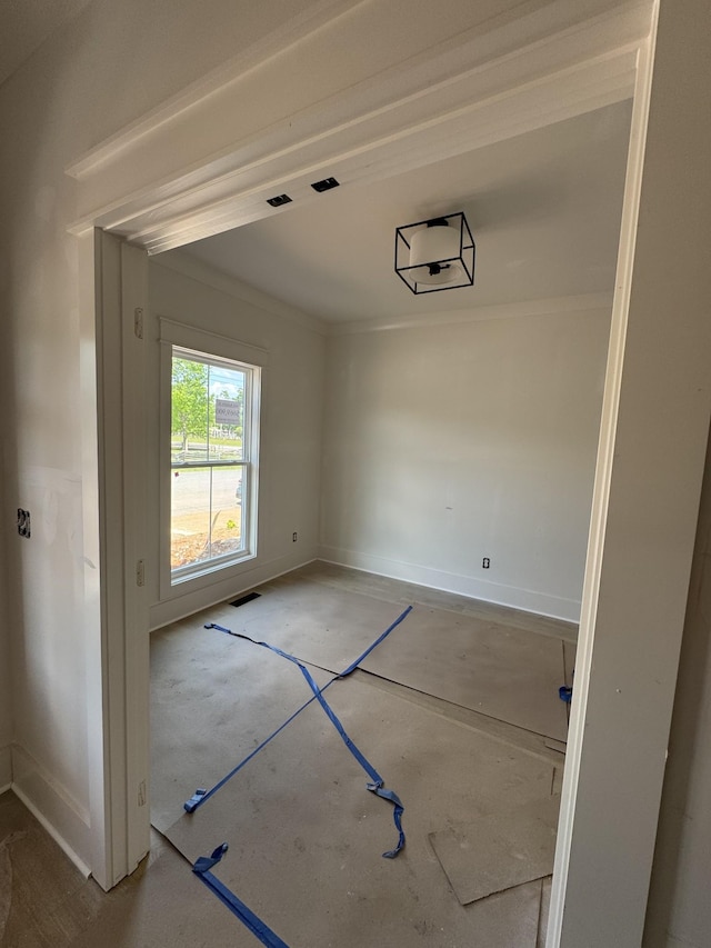 446 Roberts St, Murfreesboro, TN 37130 - unfurnished dining area with visible vents, crown molding, and baseboards