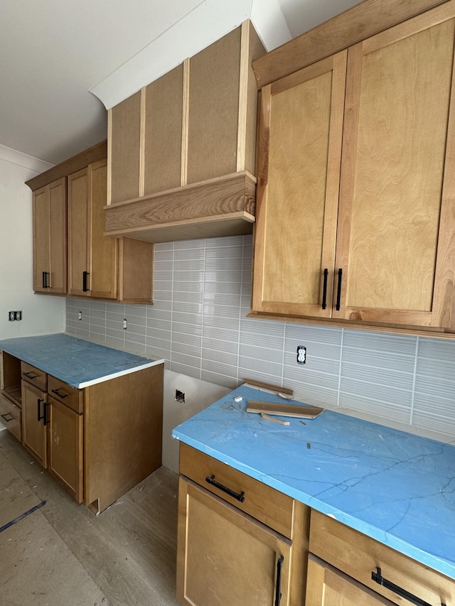 446 Roberts St, Murfreesboro, TN 37130 - kitchen featuring light wood finished floors, decorative backsplash, and light countertops